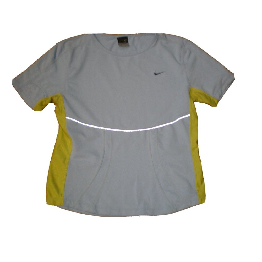 Nike Sphere Dry Women's Blue & Yellow Reflective Athletic Shirt Size Medium 8/10